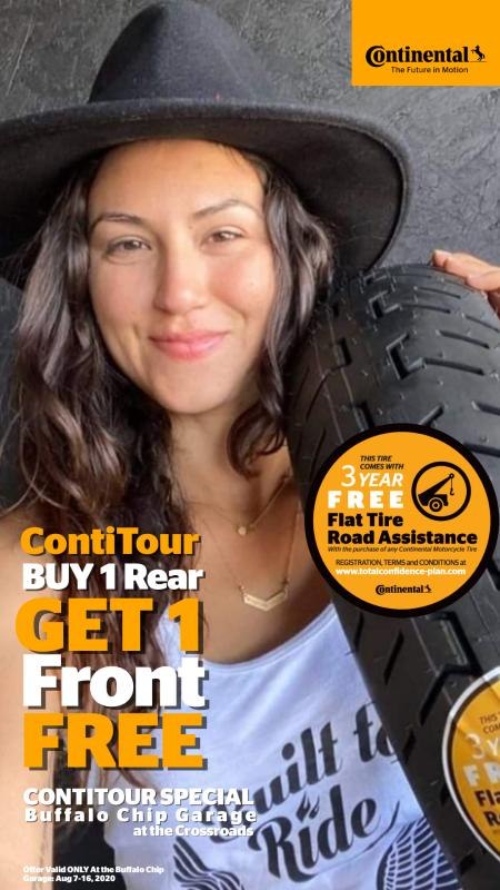 ContiTour buy one get one promotion at Buffalo Chip, Sturgis 2020