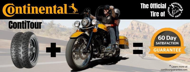 ContiTour 60-Day Satisfaction Guarantee ad, official tire of Sturgis Buffalo Chip